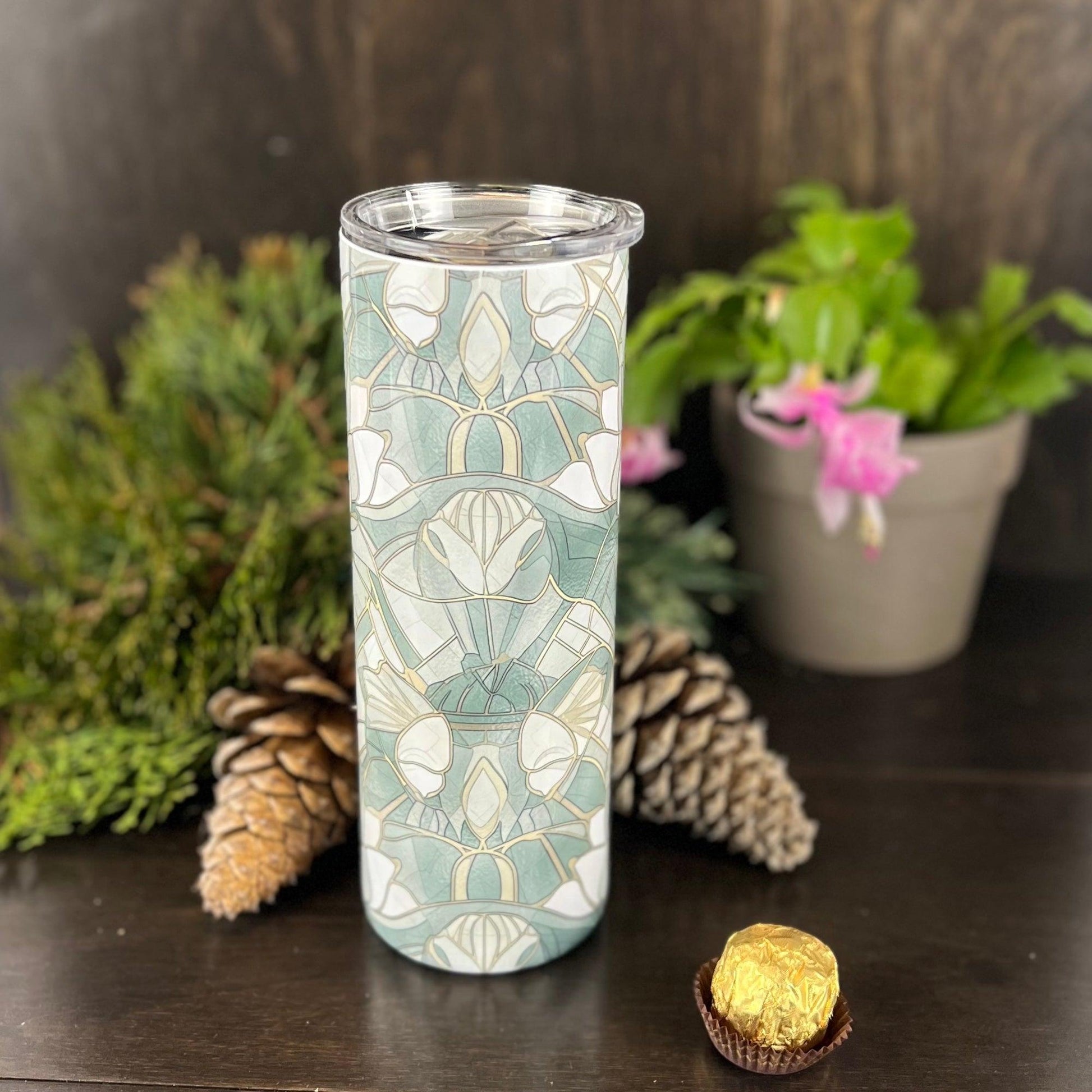 Art Deco Lillies 20oz Tumbler - Fox and Moose