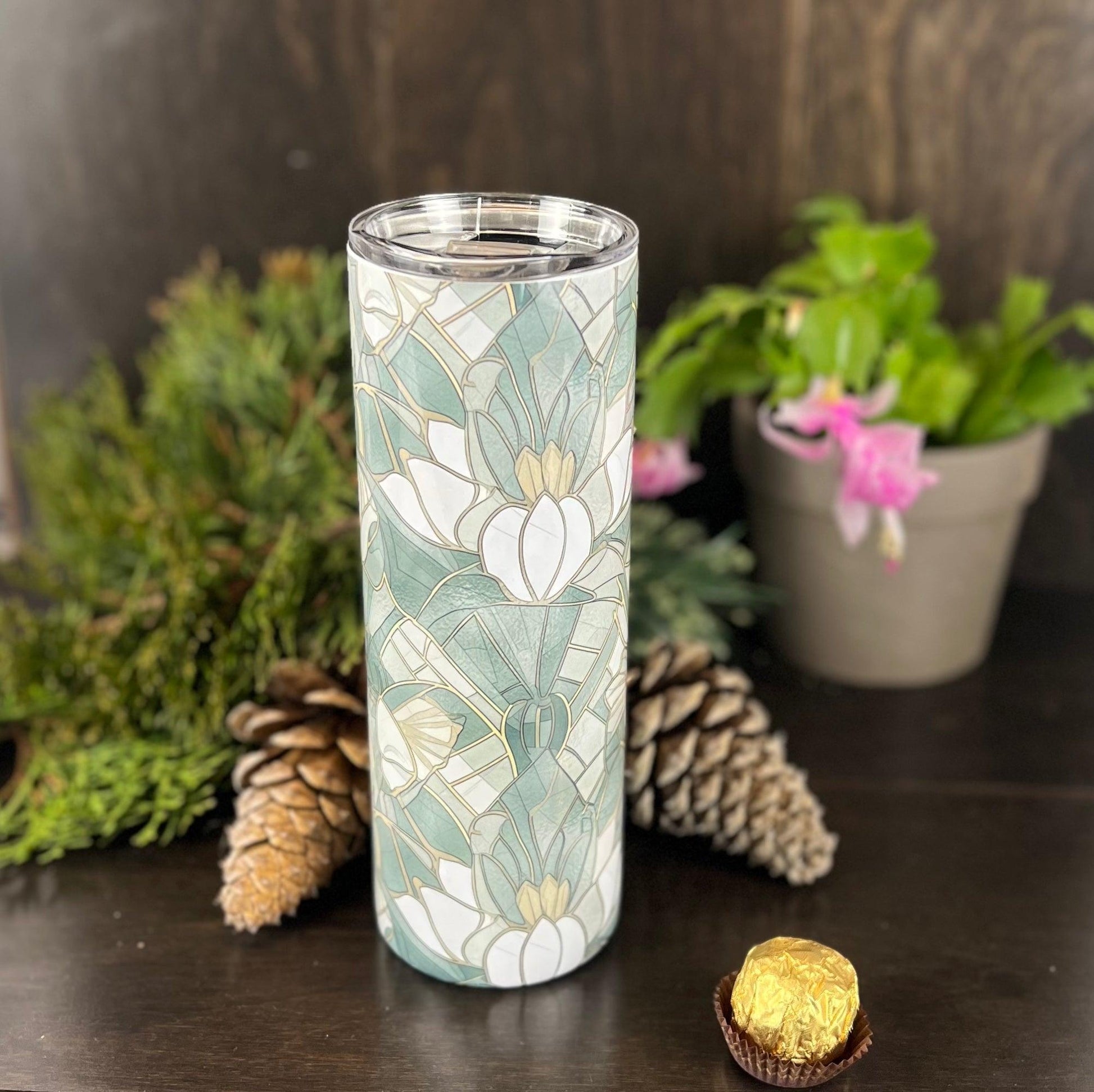 Art Deco Lillies 20oz Tumbler - Fox and Moose