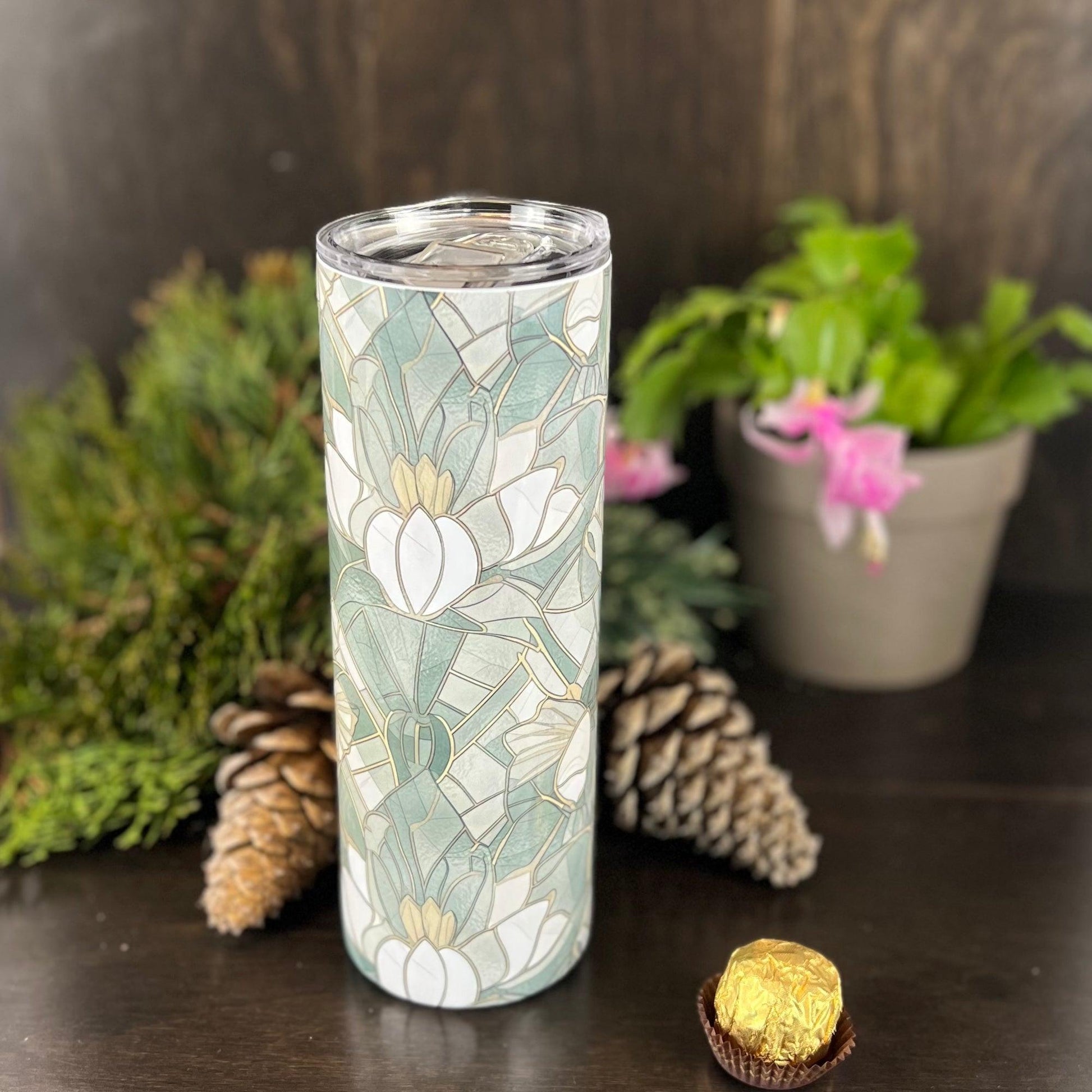 Art Deco Lillies 20oz Tumbler - Fox and Moose