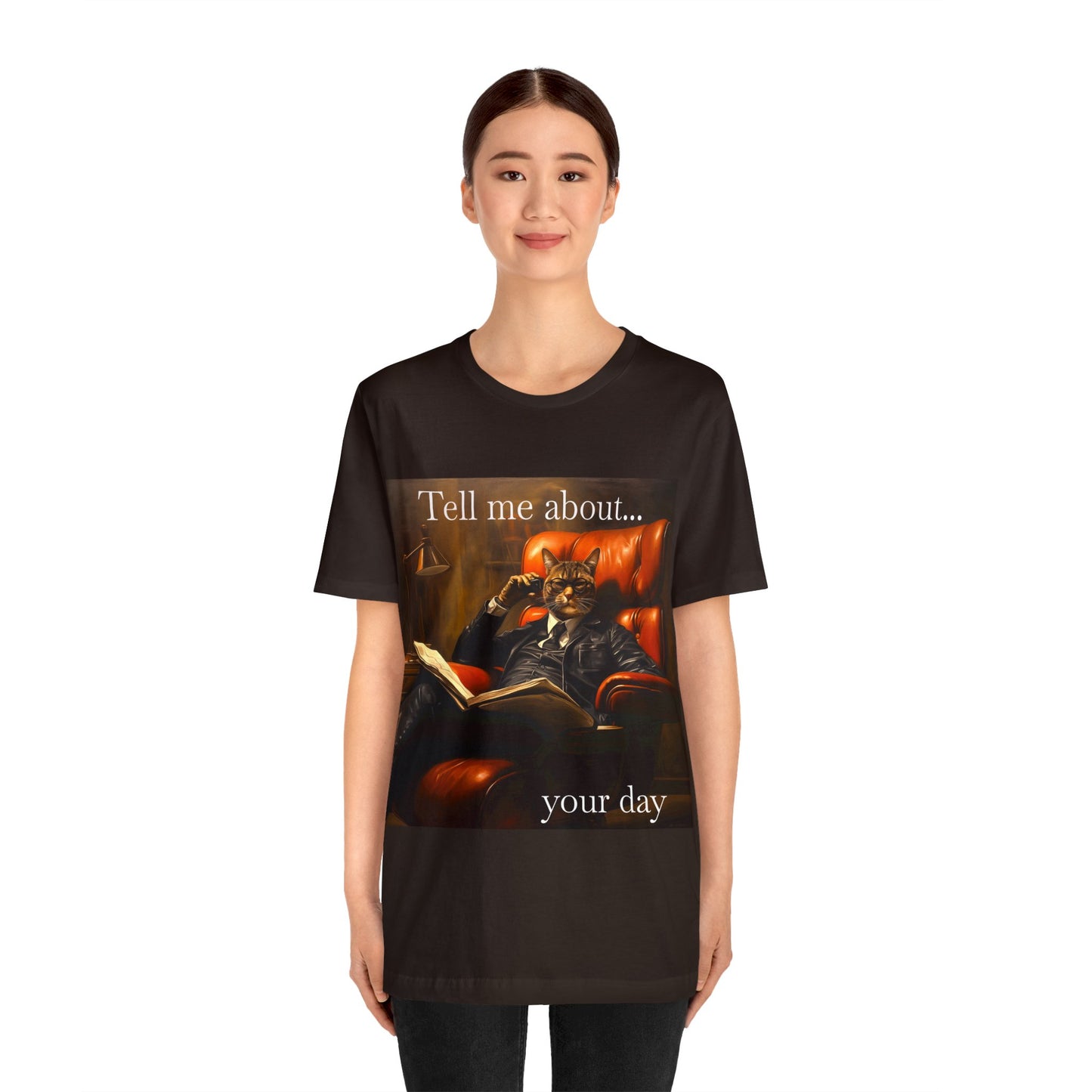 Therapy Cat T-shirt, Tell me about your day therapy cat t-shirt