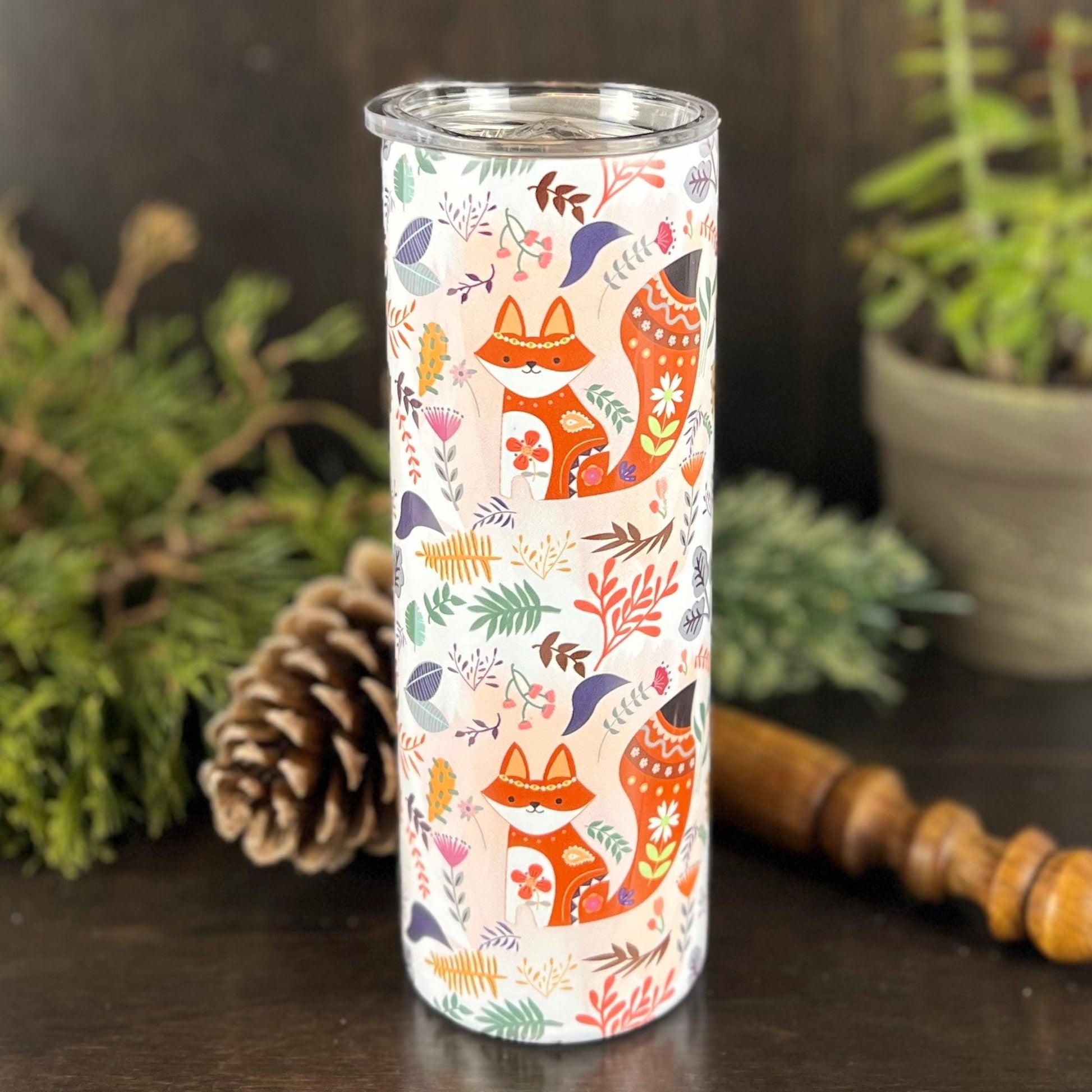 Festive Foxes 20oz Tumbler - Fox and Moose