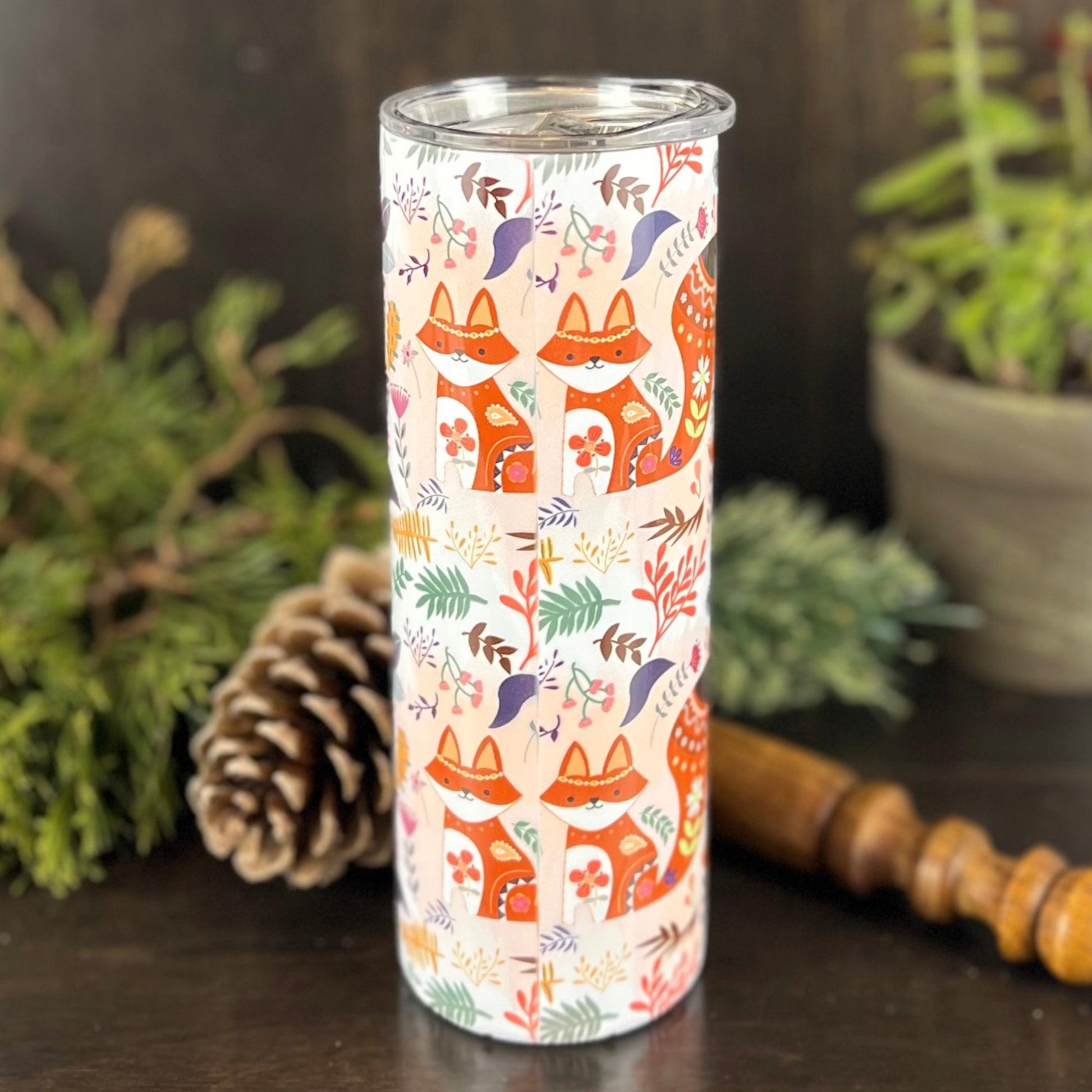 Festive Foxes 20oz Tumbler - Fox and Moose