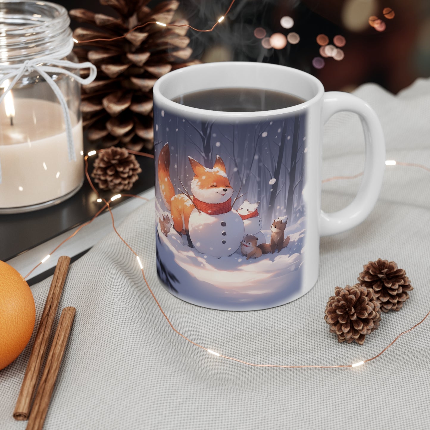 Fox Snowman Coffee Mug