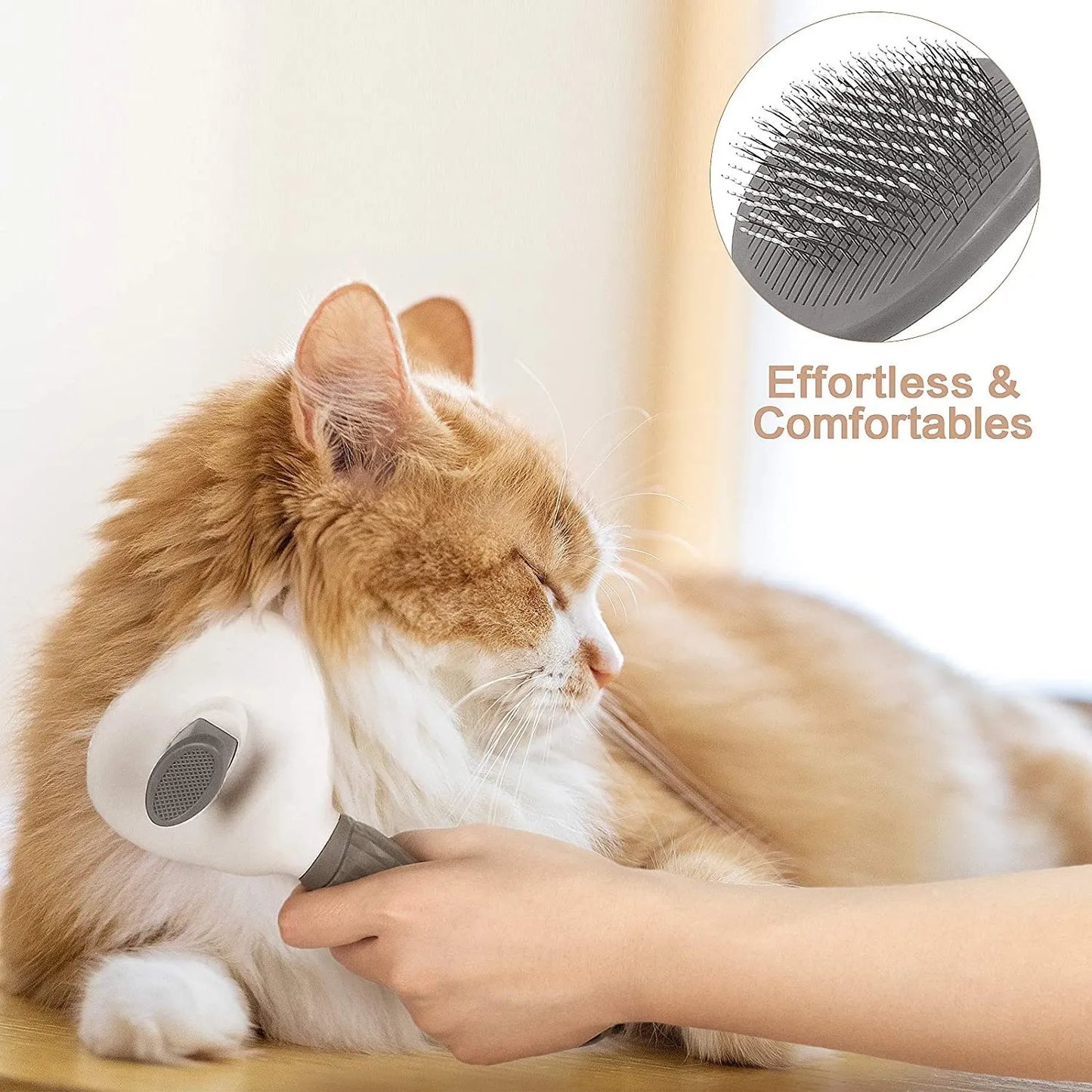 Gentle Self Cleaning Pet Hair Remover Brush For Dog and Cat Grooming