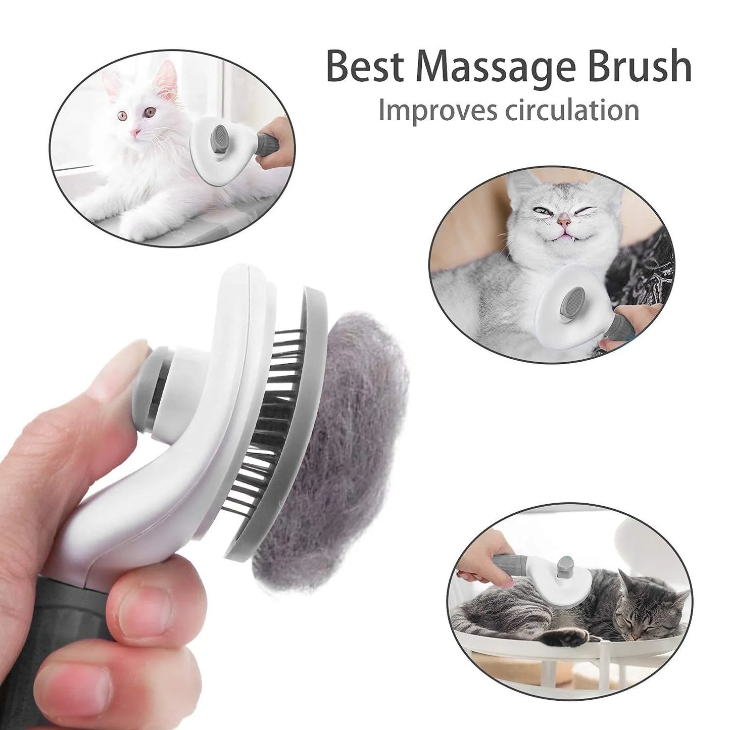 Gentle Self Cleaning Pet Hair Remover Brush For Dog and Cat Grooming