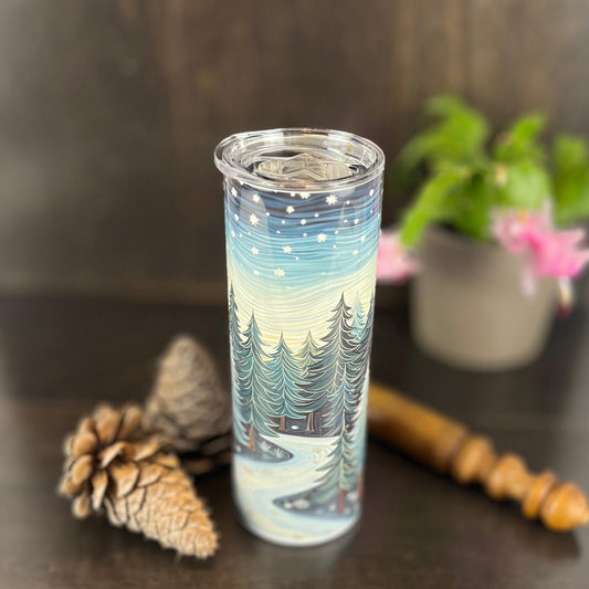 Trees Nightscape 20oz Tumbler - Fox and Moose