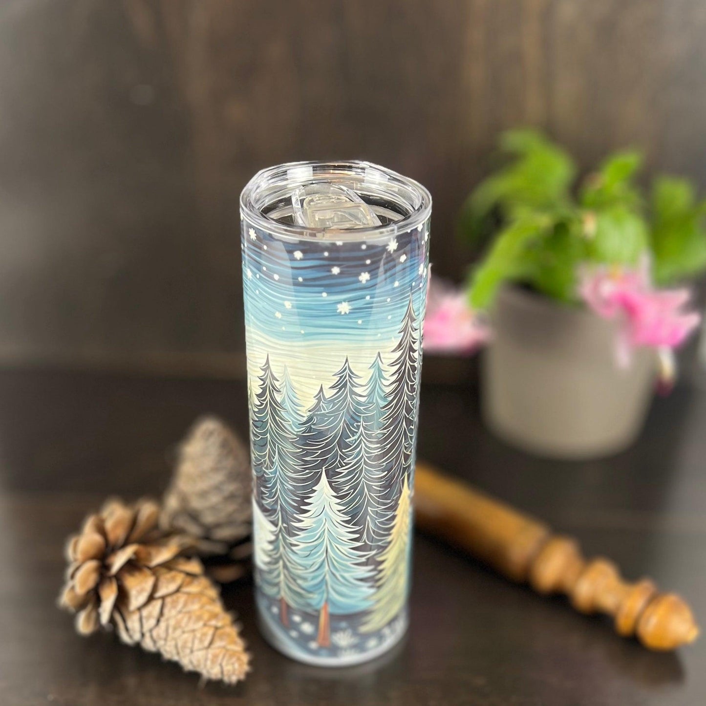 Trees Nightscape 20oz Tumbler - Fox and Moose