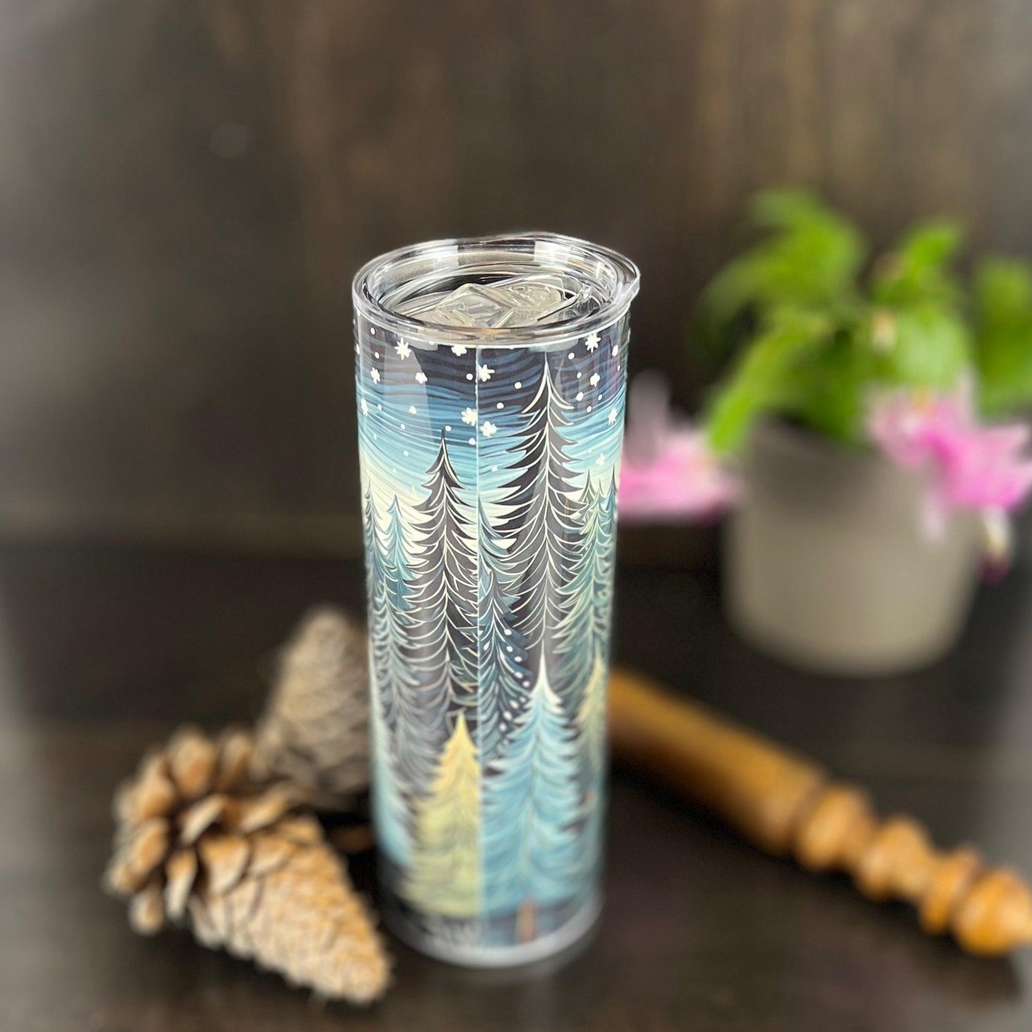 Trees Nightscape 20oz Tumbler - Fox and Moose